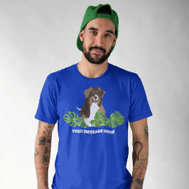 Aussies Australian Shepherd Dog Tropical Leaves T-Shirt