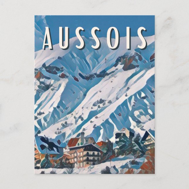 Aussois Skistation Postkarte (Vorderseite)