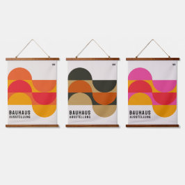 Ausstellung Bauhaus 1919 Set Wandteppich Mit Holzrahmen
