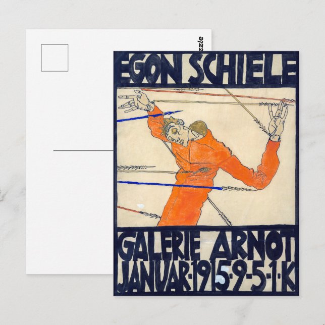 Ausstellung in der Arnot Gallery | Egon Schiele | Postkarte (Vorne/Hinten)