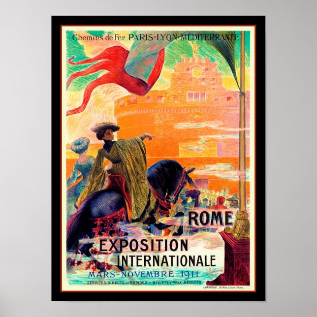 Ausstellung in Rom 1911 Reiseplakat Poster (Vorne)