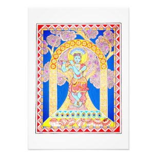 Ausstellung - Krishna motif Fotodruck