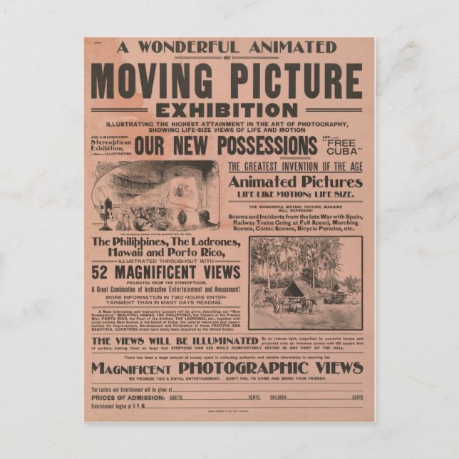 Ausstellung Vintag bewegter Bilder Postkarte (Vorderseite)