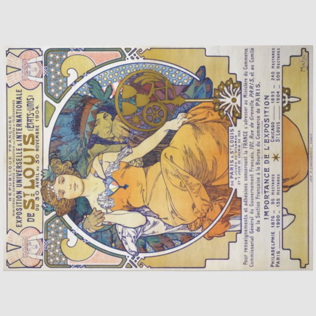 Ausstellung von St. Louis, Mucha Seidenpapier (Vorderseite)