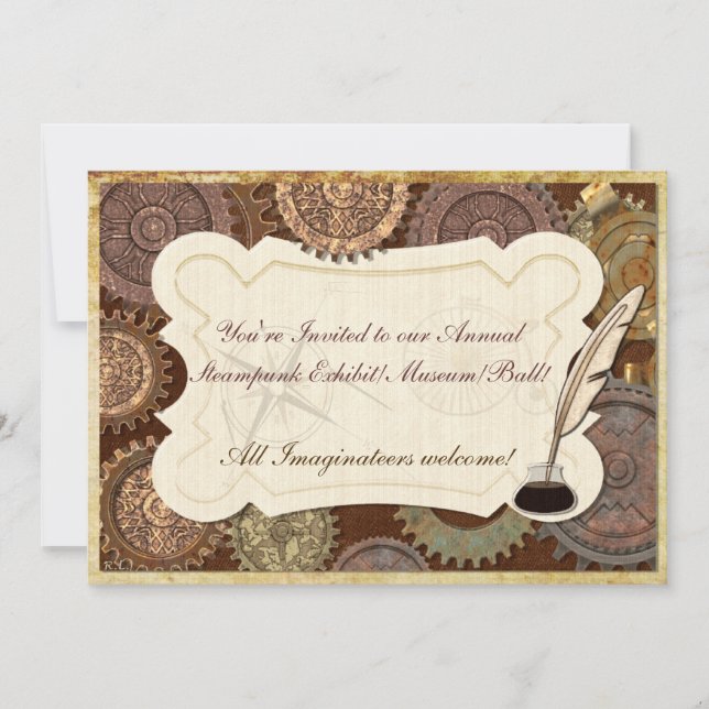 Ausstellung zum Steam Elegance Steampunk BALL CONV Einladung (Vorderseite)