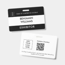 Ausstellungs Namensschild QR Schwarz Weiß Benutzer