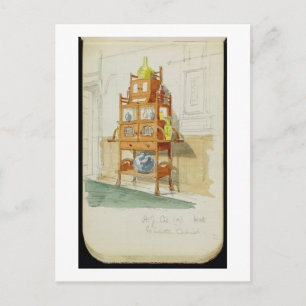 Ausstellungskabinett, c.1860s-70er (w/c & Bleistif Postkarte