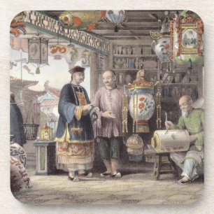 Ausstellungsraum eines Laternen-Kaufmannes in Untersetzer