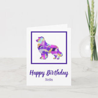 Austalian Shepherd Dog Silhouette Lila PYB Funny Karte