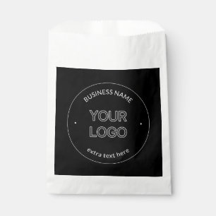 Austausch von Logos und Firmennamen Schwarz Geschenktütchen