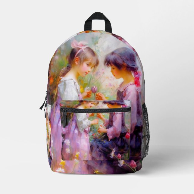 Austausch von Rose und Freundschaft Bedruckter Rucksack (Vorderseite)