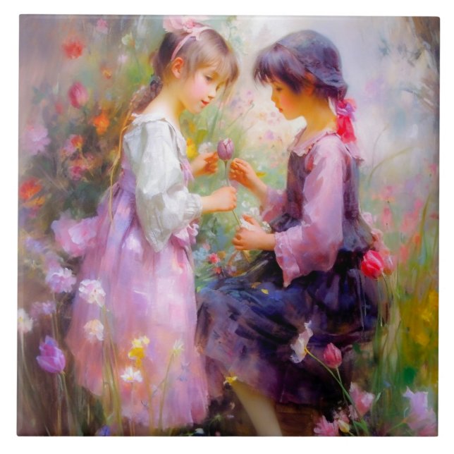 Austausch von Rose und Freundschaft Fliese (Vorderseite)