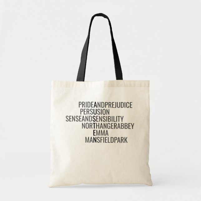 Austen in ihrer Buch-Taschen-Tasche Tragetasche (Vorne)