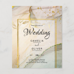 Auster Perle Gold HOCHZEIT Alkohol Tinte Abstract Flyer