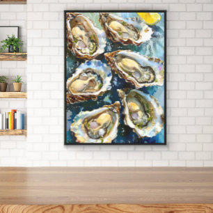 Austern Art Coastal Küche Restaurants & Feinschmec Leinwanddruck