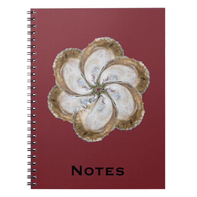 Austern-Blumen-Notizbuch - Kastanienbraun des Notizblock (Vorderseite)