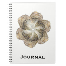 Austern-Blumen-Notizbuch - Weiß des Entwurfs-B