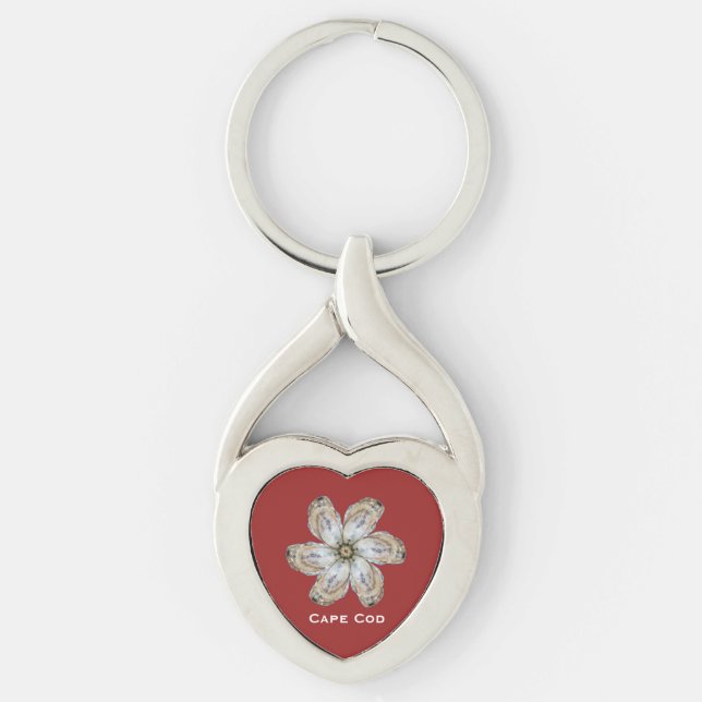 Austern-Blumen-Schlüsselanhänger - entwerfen Sie Schlüsselanhänger (Vorderseite)