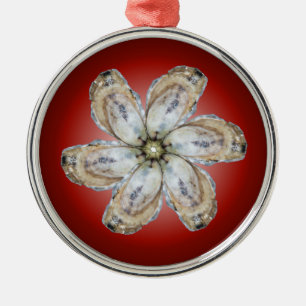 Austern-Blumen-Verzierung - entwerfen Sie A Silbernes Ornament