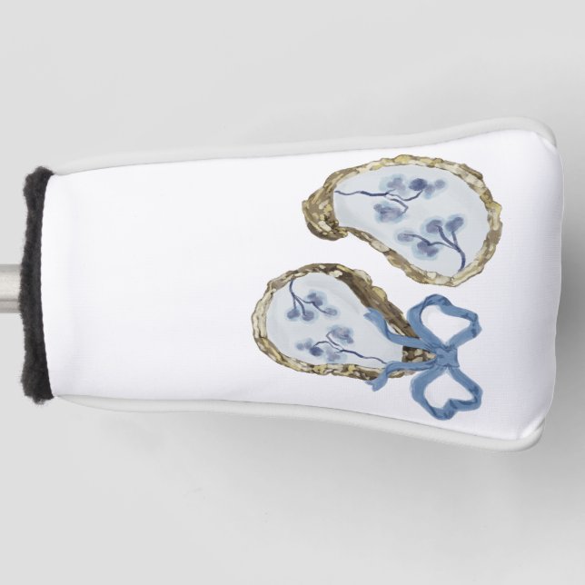 Austern Mit Blauem Bogen Golf-Schlagkopfabdeckung Golf Headcover (Vorderseite)