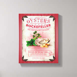 Austern Rockefeller auf der halben Muschel Leinwanddruck