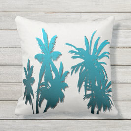 Austern-Weiß-aquamarines Aqua-blaue tropische Kissen