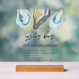 Austernbar Küstenstrand Hochzeitsschild, Acrylschild
