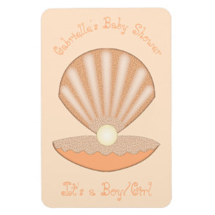 Austernschale und Perle Geschlechterneutrale Babyp Magnet