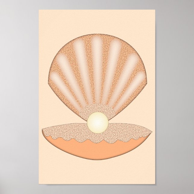 Austernschale und Perle Geschlechtsneutral Poster (Vorne)