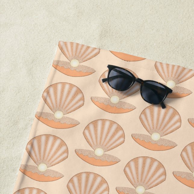 Austernschale und Perle geschlechtsneutrales Muste Strandtuch (Beispiel)