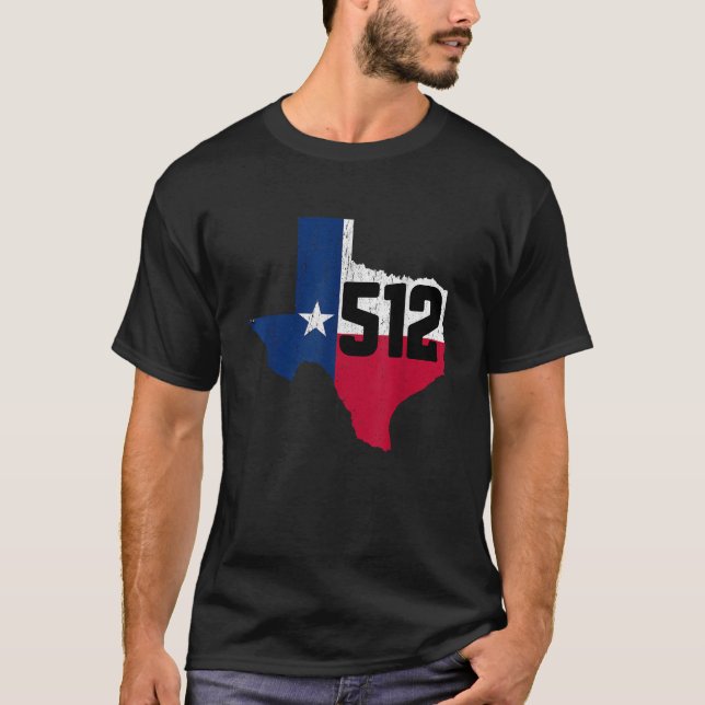 Austin Area Code 512 Texas Telefonnummer Geschenk T-Shirt (Vorderseite)