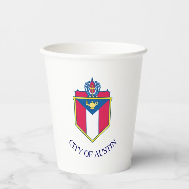 Austin City Flags Papier Cups Pappbecher (Vorderseite)