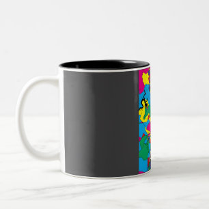Austin City Map - Farbenfrohe Abstrakte Pop Printm Zweifarbige Tasse