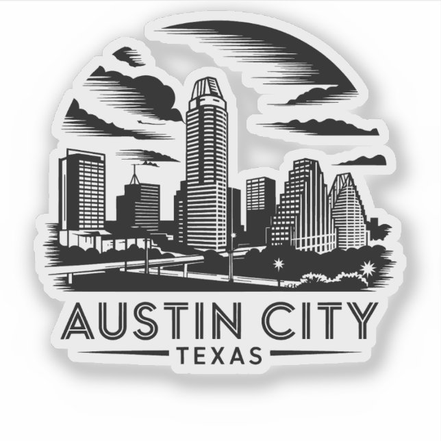 Austin City Texas USA Aufkleber (Vorderseite)