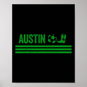 Austin Cowboy-Stiefel-Fußballverein  Poster
