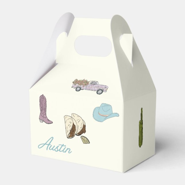 Austin-Gastgeschenk Hochzeit Geschenkschachtel (Vorderseite)