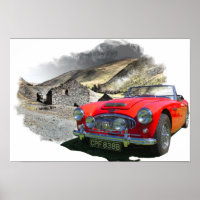 Austin Healey 3000 in den walisischen Bergen