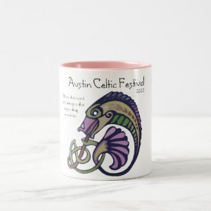 Austin keltischer Fest-Logo-Kaffee 2003/Tee-Tasse Zweifarbige Tasse