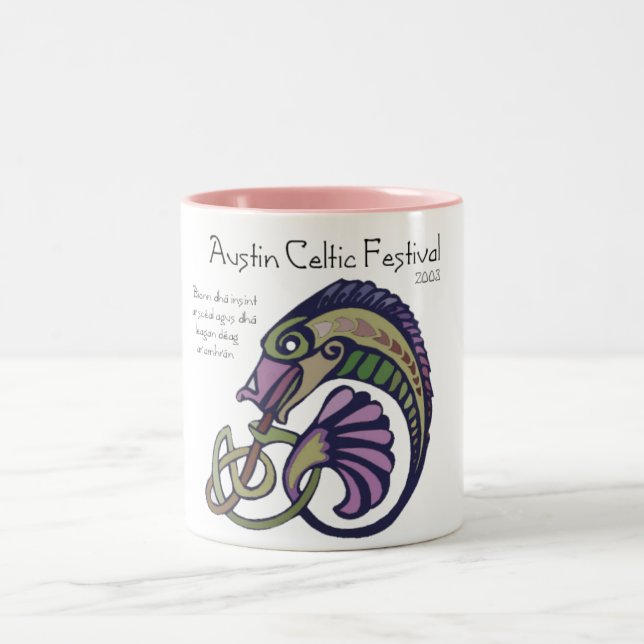 Austin keltischer Fest-Logo-Kaffee 2003/Tee-Tasse Zweifarbige Tasse (Mittel)