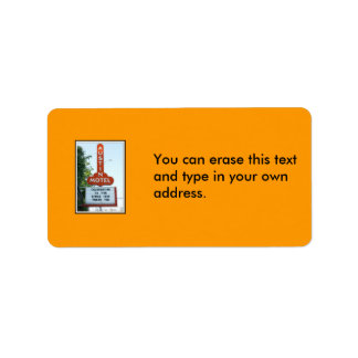 Austin Motel, Étiquette de adresse