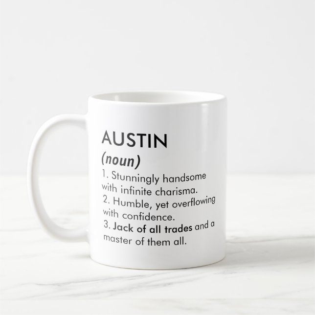 Austin name, Editable name, Custom name Kaffeetasse (Links)