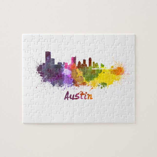 Austin skyline im Watercolor (Horizontal)