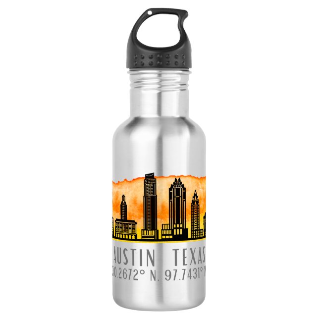 Austin Skyline Latitude Edelstahlflasche (Vorderseite)
