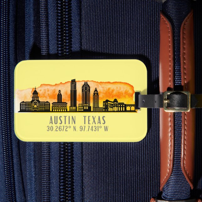 Austin Skyline Latitude Gepäckanhänger (Vorderseite Insitu 4)