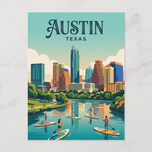 Austin Skyline USA Postkarte (Vorderseite)