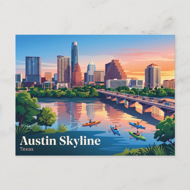Austin Skyline USA Postkarte (Vorderseite)