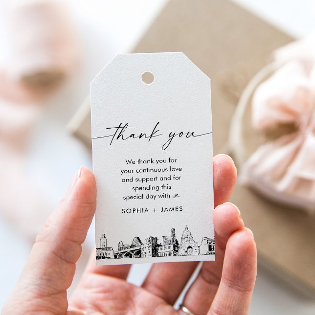 Austin Skyline Wedding Vielen Dank für Ihr Interes Geschenkanhänger (Von Creator hochgeladen)