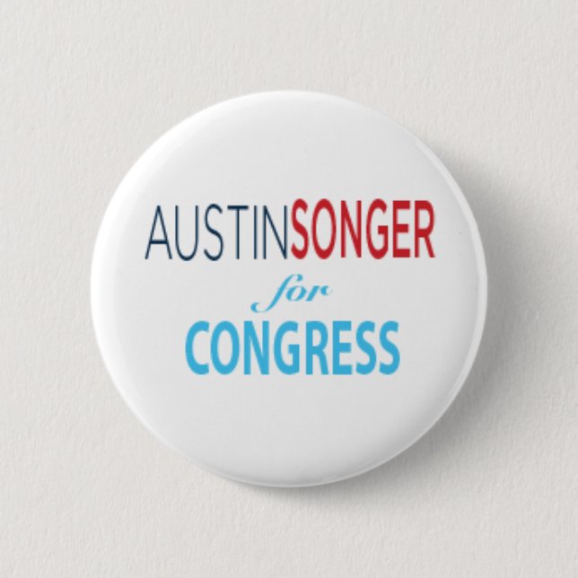 Austin Songer für Kongress- Knopf [2,25 Zoll] Button (Vorderseite)