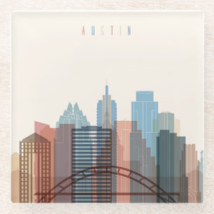 Austin, Stadt-Skyline Texas   Glasuntersetzer