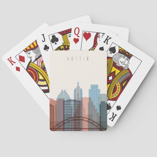 Austin, Stadt-Skyline Texas | Spielkarten (Rückseite)